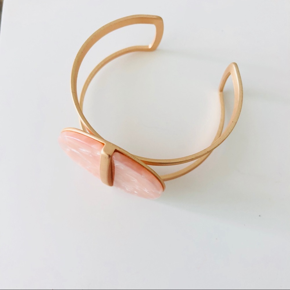 PINK ACRYLIC BRACELET ROSE GOLD - Picture 5 of 5